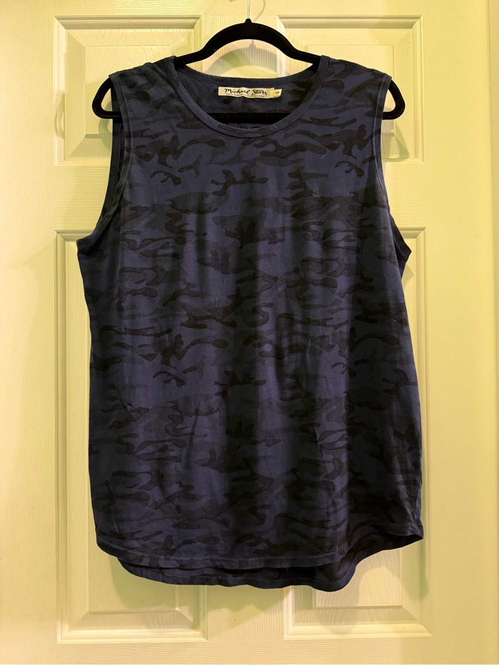 Michael Stars Navy and Black Camo Sleeveless Tank